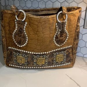 Original Raviani Leather Crystal Hair on Hyde Purse